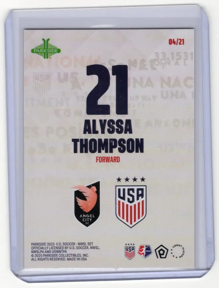 2025 Parkside Club & Country Alyssa Thompson Numerics /21