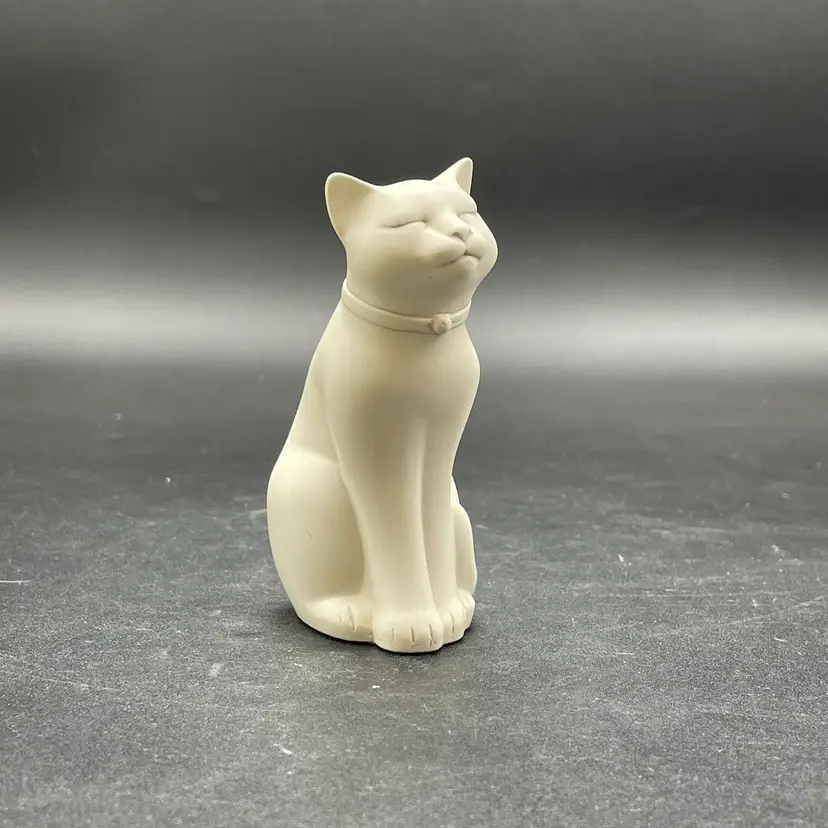 Eclipse Stone Casting Cat White Kitty Kitten Figurine Vintage