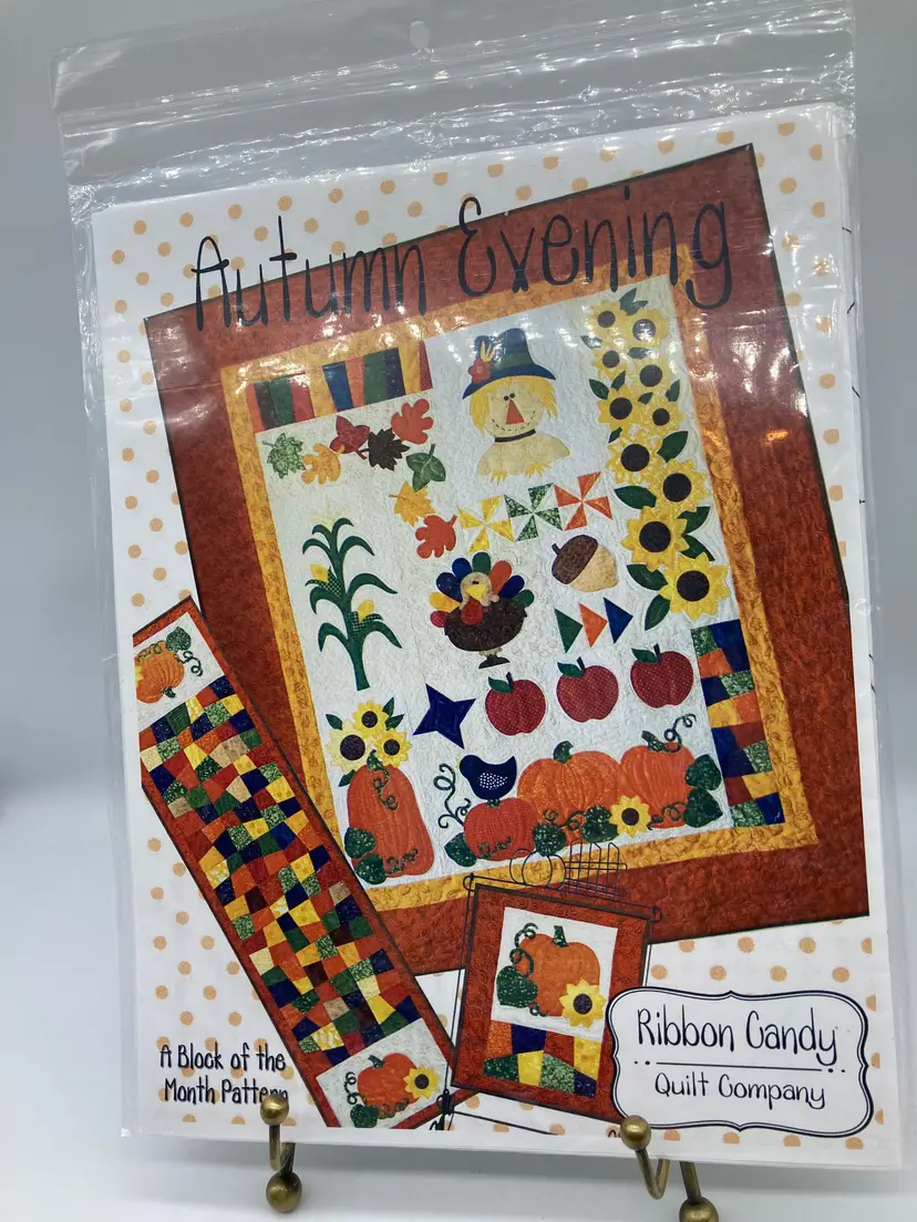 New 52x62 Applique Quilt Pattern AUTUMN EVENING SAMPLER 14x58 Table Runner