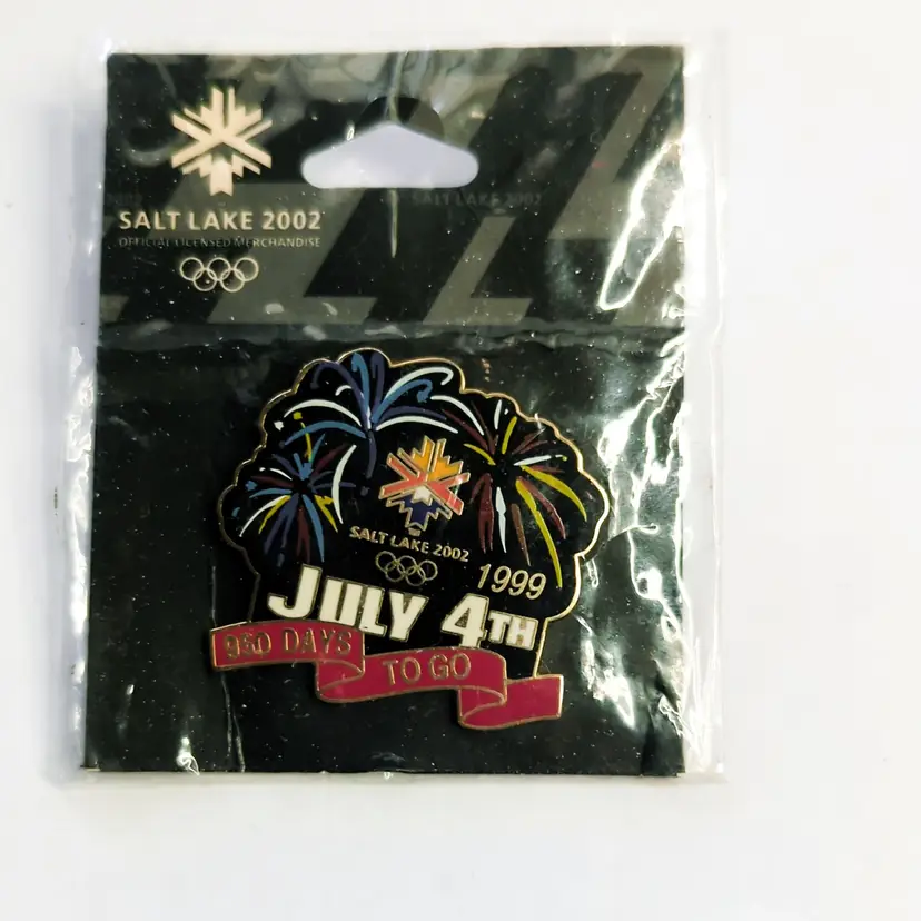 Salt Lake 2002 Olympic Pin July 4th 1999 950 Days To Go Amico Intl