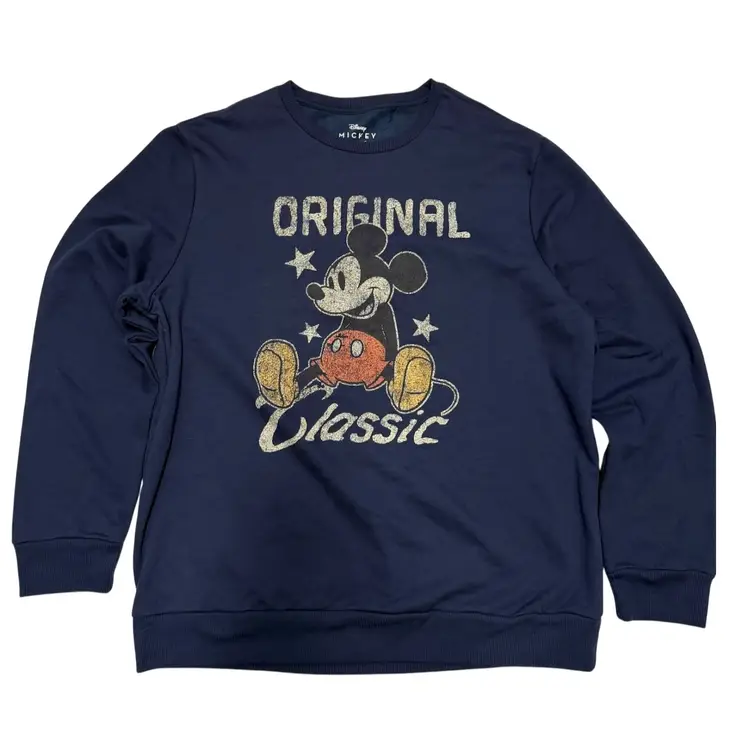 Disney Mickey Mouse Classic Navy Blue Crewneck Sweater by Disney Store - XL