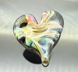 Borosilicate Fumed Heart Art Glass Pendant
