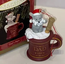 Vintage Hallmark Keepsake Christmas Ornament Dad 1997 Mouse in Shaving Cup