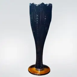 14. Brown glass Indiana Tiara glass goblet style vase 10” Tall