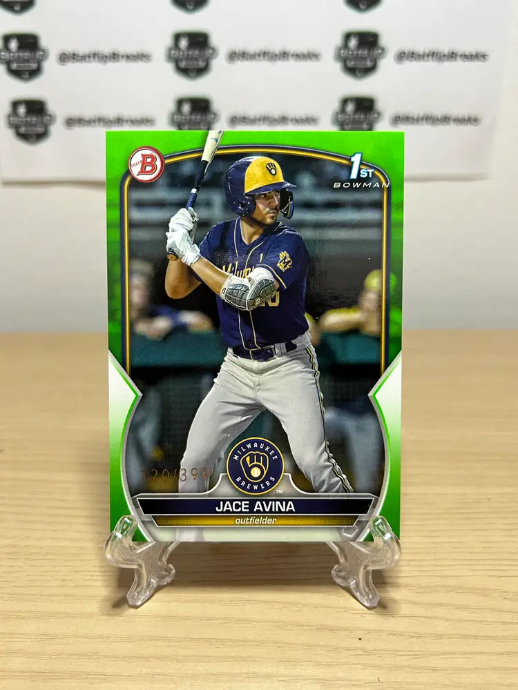 Jace Avina 2023 Bowman 1st Prospect Green Parallel /399 #BP-150 Milwaukee Brewers