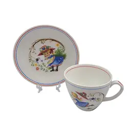 Alfred Meakin Glo-White Ironstone Cup & Saucer Set With Little Miss Muffet Old Foley James Kent England