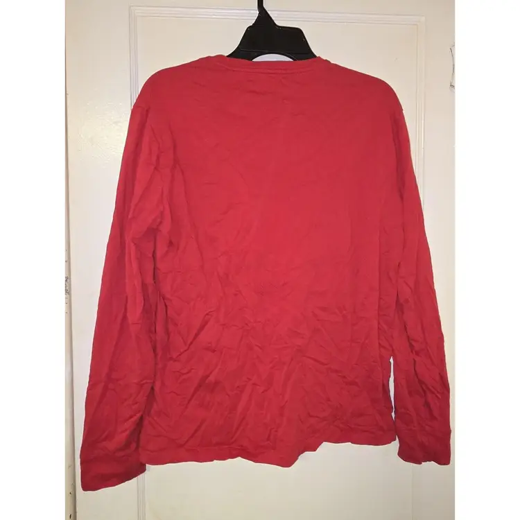 Polo Ralph Lauren T Shirt Long Sleeve Graphic Print Crew Mens Medium Red