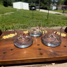 Vintage Set Of 3 Mallard Low Ball Mallard Duck Glasses Hunting Whiskey Cabincore