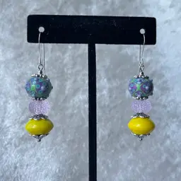 #68 "Maybe Aliens Are Just A Little Shy" Series - Handmade by Me -- Lampwork Glass Earrings