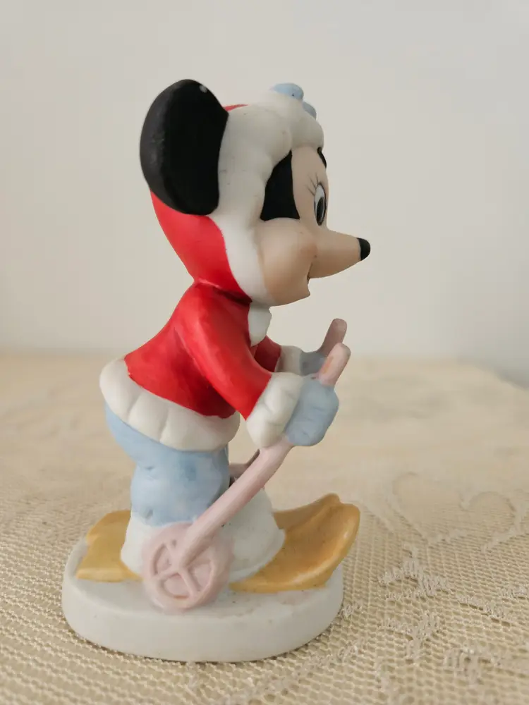Vintage Disney Minnie Mouse Skier 4" Figurine