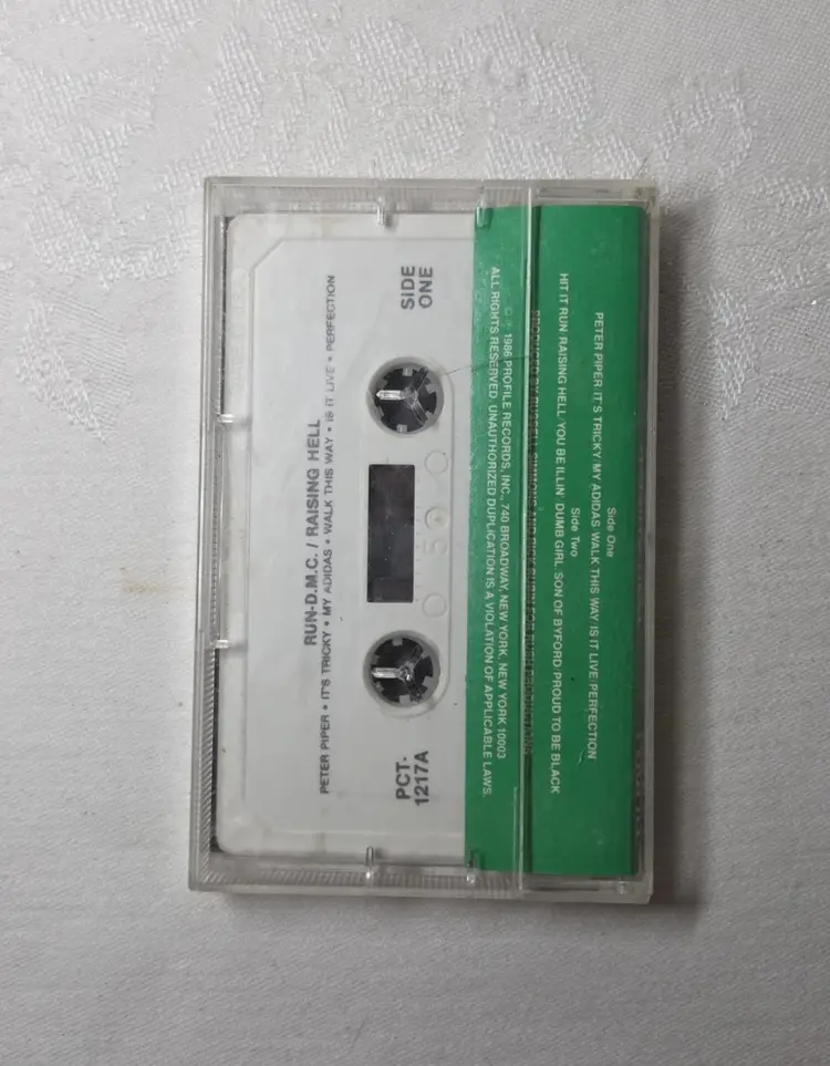 RUN DMC Raising Hell (TESTED) Cassette Purple/Green Profile Records Vintage 1986