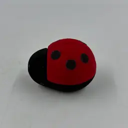Vintage Velvet Red And Black Lady Bug Ring Box