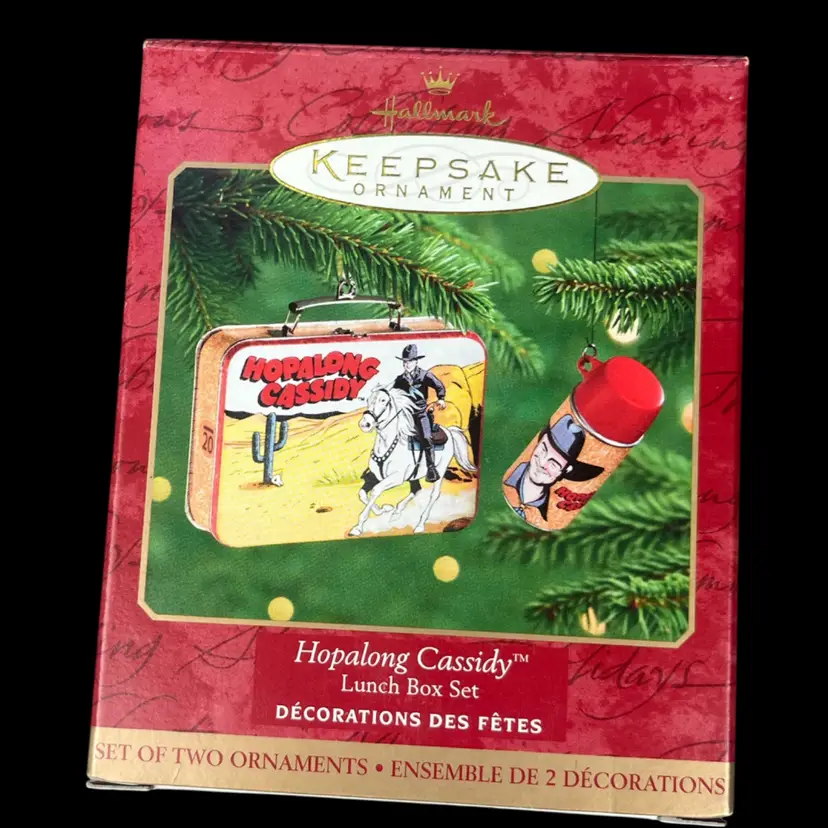 Hallmark Lunchbox Canister Ornament Set HOPALONG CASSIDY - New! Christmas Keepsake