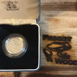 1984 United Kingdom Silver Proof £1 Coin, featuring the Scottish Thistle design