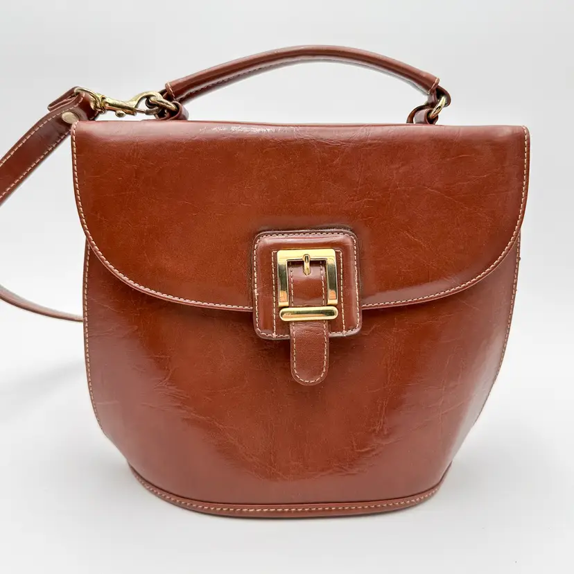 Jackson Brown Bucket Handbag Vintage 10" x 9" B25