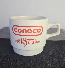 1975 CONOCO 100th Anniversary Ceramic Coffee Cup 1875 Logo