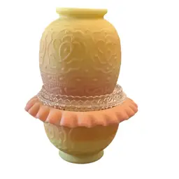 Fenton 3-piece Burmese Satin Persian Medallion Fairy Light 7” X 5” Glows!