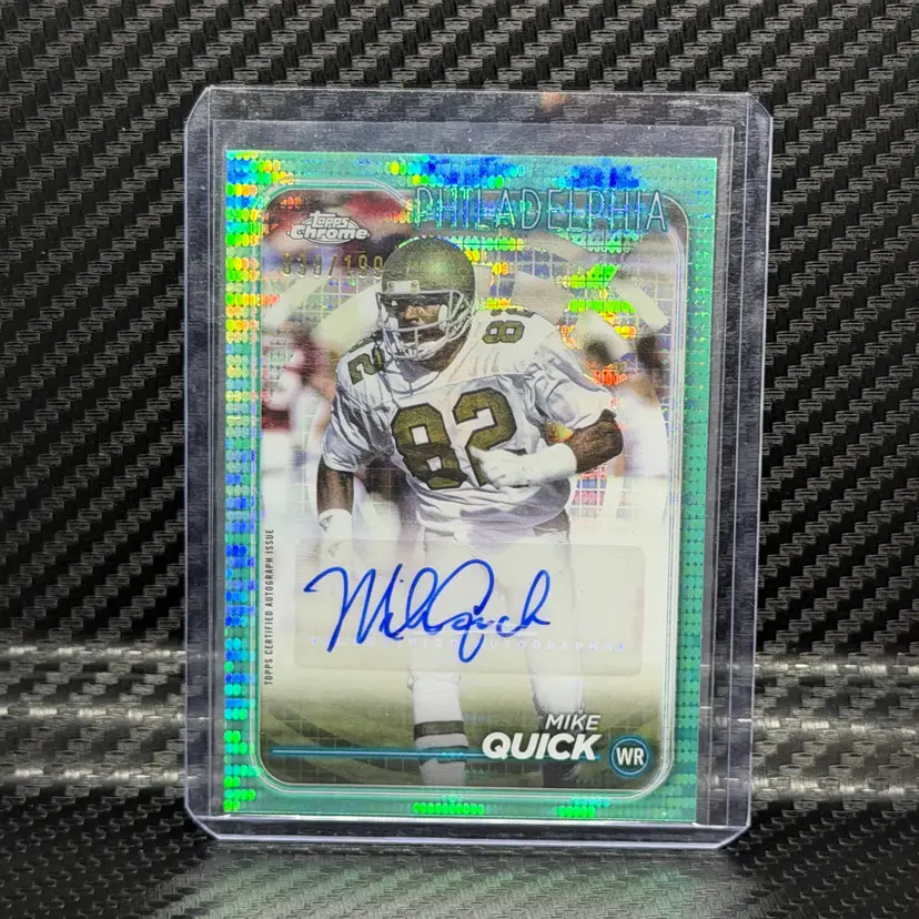 2024 Topps Chrome Auto Mike Quick #BA-MQU Aqua Sonar Refractor /199 Eagles