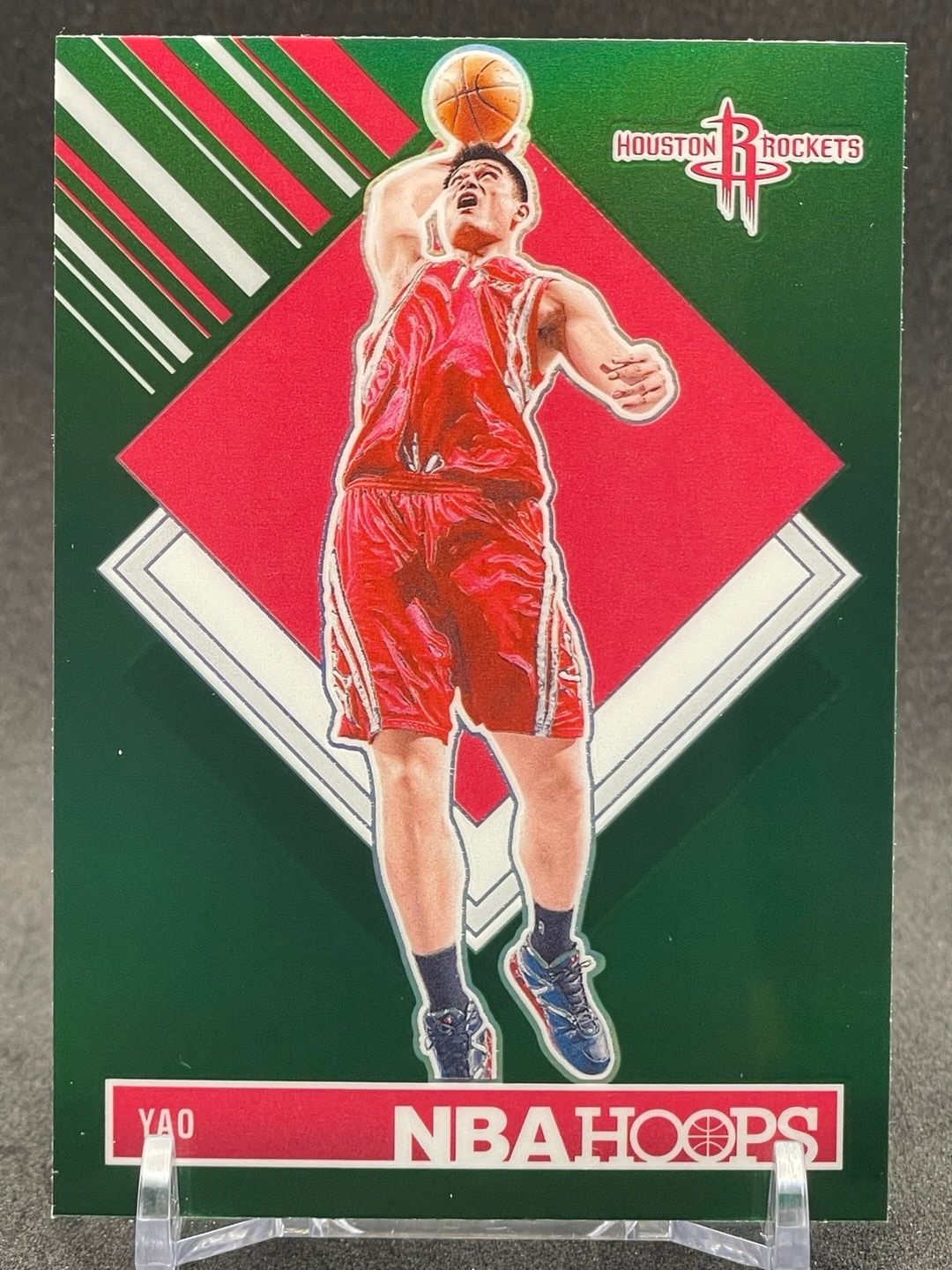 Yao Ming 2024-25 NBA Hoops - Hoops Tribute #298 Premium Green Prizm