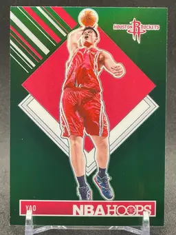 Yao Ming 2024-25 NBA Hoops - Hoops Tribute #298 Premium Green Prizm
