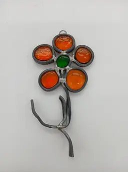 70's Flower Power Stained Glass Suncatcher