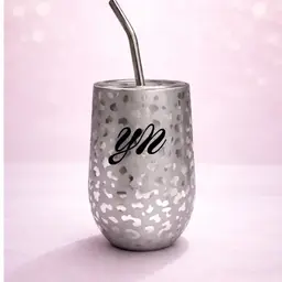 Wine Tumbler Animal Print 16oz Silver