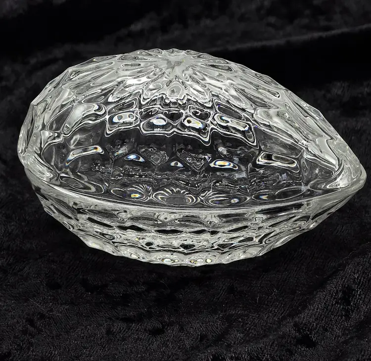 Crystal Egg Trinket Dish Made in Yugoslavia