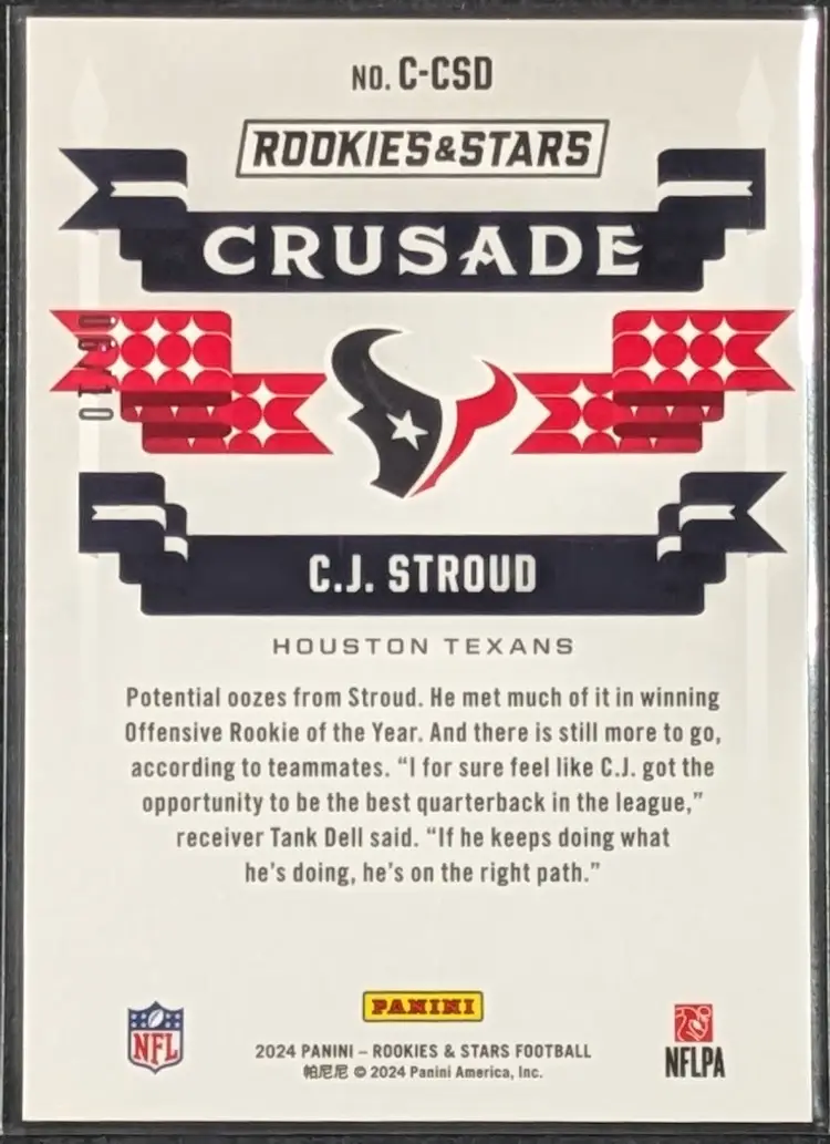 2024 Panini Rookies & Stars CJ Stroud Crusade Gold Parallel 06/10