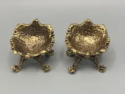 Vintage Ornate Solid Metal Egg Display Stand - Set of 2