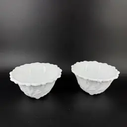 Wild Rose Milk Glass Candlestick Holders