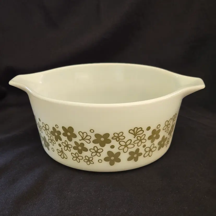 Pyrex Spring Blossom Crazy Daisy Casserole Dish 474-B 1½ qt Ovenware No Lid Vintage
