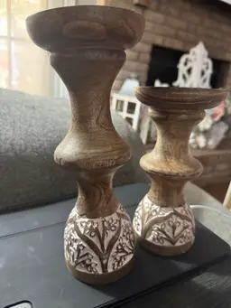Wood Farmhouse Candle Sticks