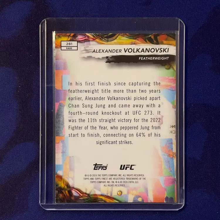 2024 Topps Finest UFC  Alexander Volkanovski /93 - Green Shimmer 🧪