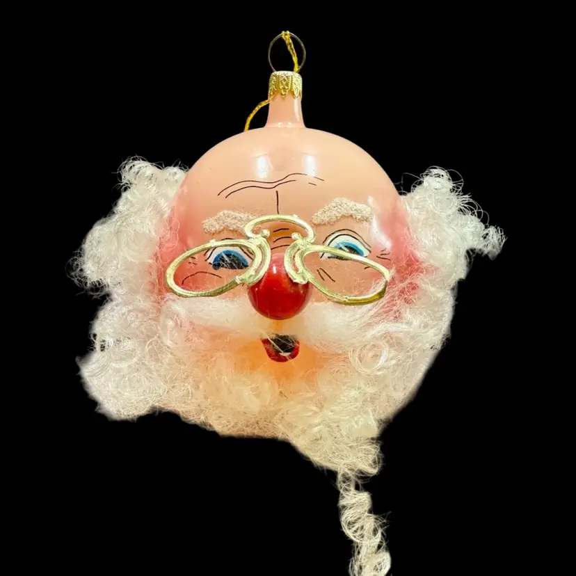 Santa Head - De Carlini Italian Ornament
