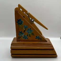 Vintage Hand-painted Folk Art Recipe Memo Clip