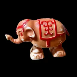 60’s Vintage Marx Celluloid Ramp Walker Toy, Circus Elephant, Red, Brown