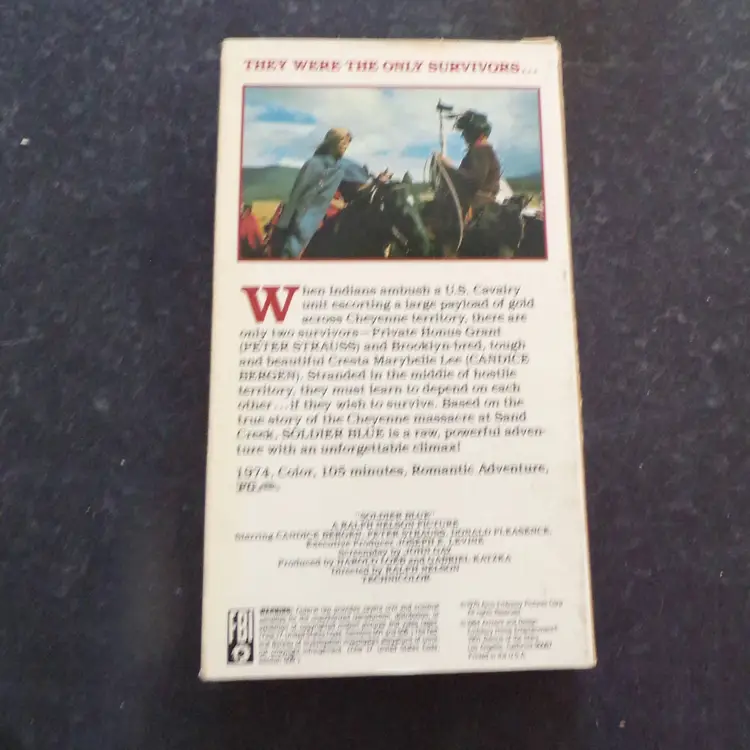 Soldier Blue (1970) VHS – C Bergen - Classic Revisionist Western - Vintage Tested