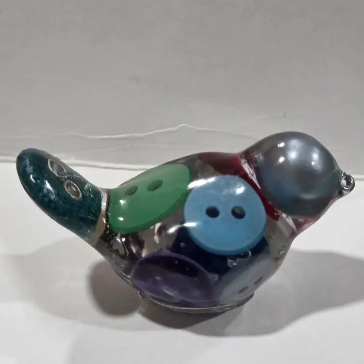 Cute As A Button Gray  "Bling Bird"