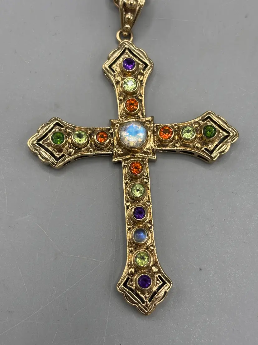 Gold plated chain with cross