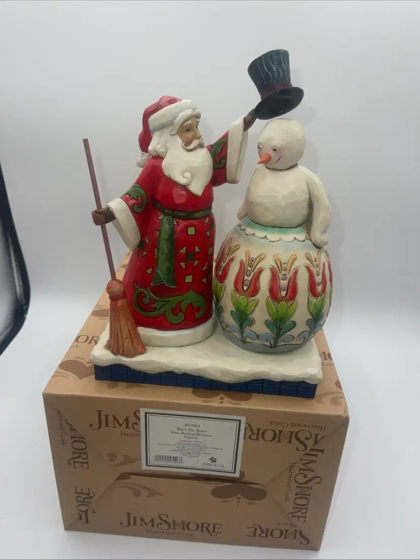 Jim Shore Share The Spirit Santa Building Snowman 2013 Figurine 4034364  Box