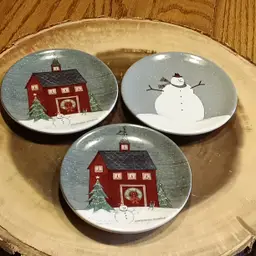 Warren Kimble Small Christmas Plates Set Of 3