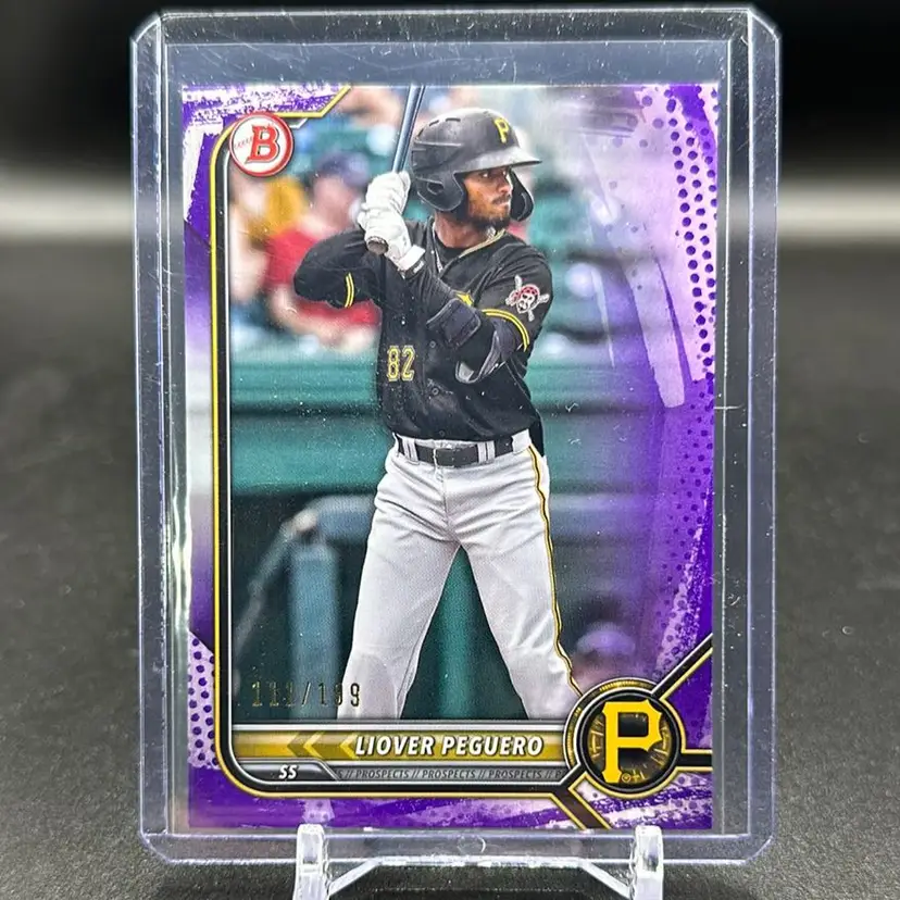Liover Peguero 2022 Bowman Purple /199 Pittsburgh Pirates 