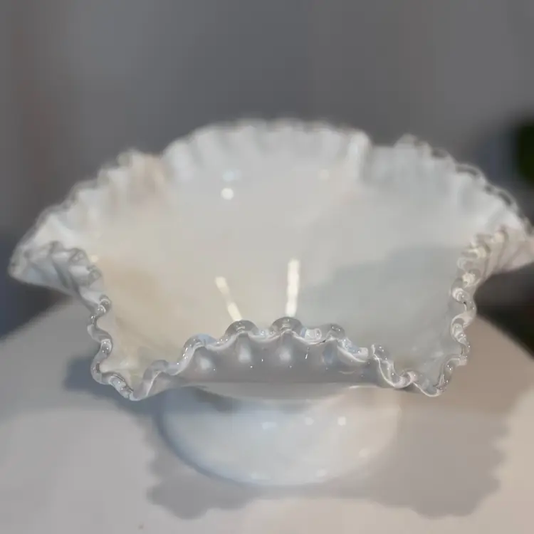 Fenton Silver Crest Pedestal Bowl