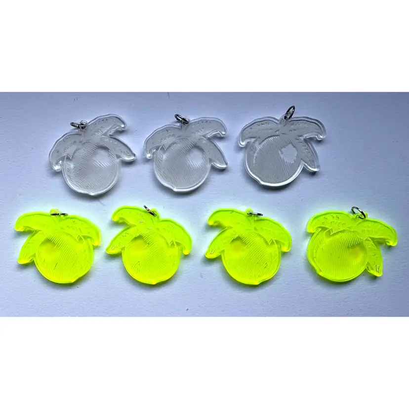 7 Acrylic Peach Pendants