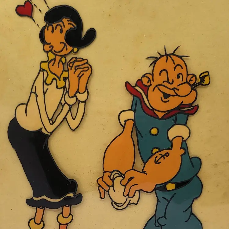 Vintage Popeye and Olive Oyl Limited Edition Framed Print 1980 King Features Syndicate  8X10"
