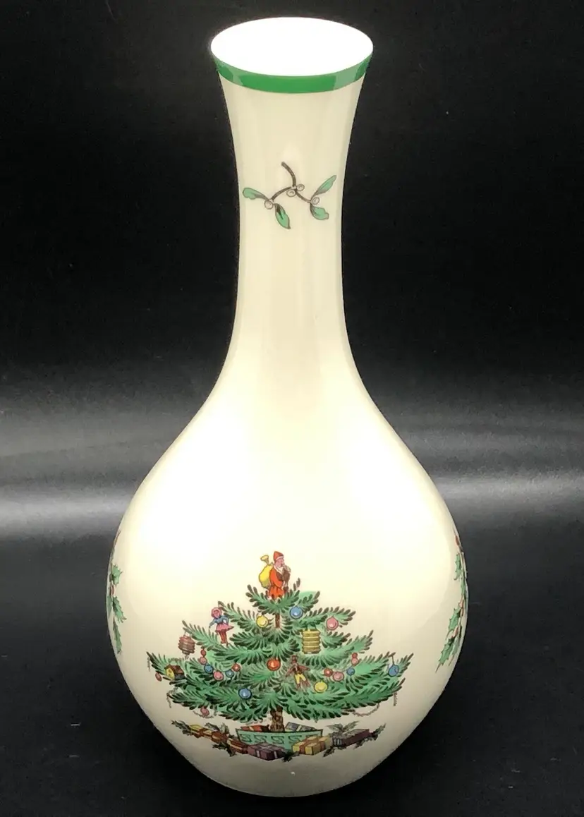 Vintage Spode Christmas Tree Bud Vase ( Made In England) Christmas-S 3324 L