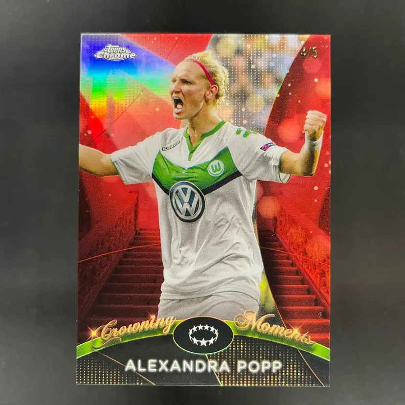Alexandra Popp 2022/23 Topps Chrome UWCL Crowning Moments Red /5 Wolfsburg Soccer Card