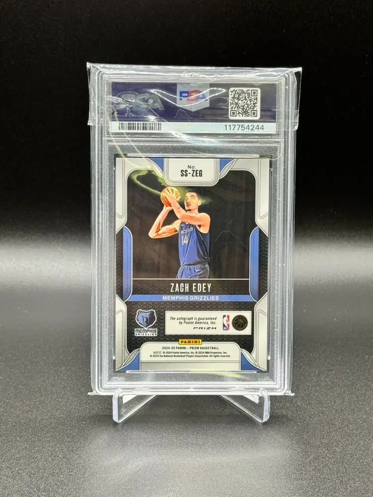 Zach Edey 2024 Panini Prizm Sensational Signatures Silver  Auto PSA 10 Memphis Grizzlies