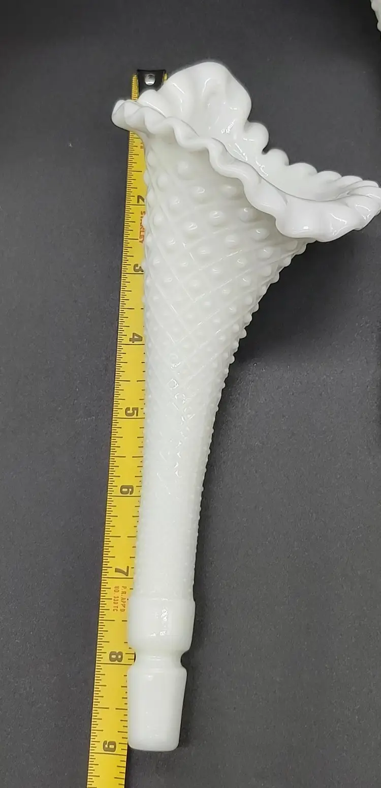 Fenton Diamond Lace Milkglass Epergne