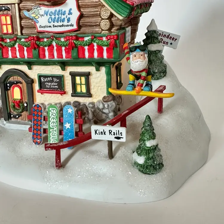 Dept 56 Nollie & Ollie's Custom Snowboards Light-Up Village Shop North Pole Series 2008
